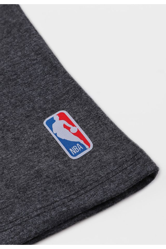 Camiseta-NBA-Juvenil-Half-Logo-Brooklyn-Nets-Grafite-Mescla