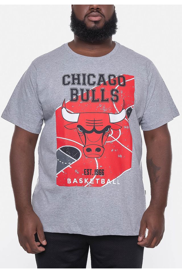 Camiseta-NBA-Plus-Size-Backcourt-Chicago-Bulls-Cinza-Mescla