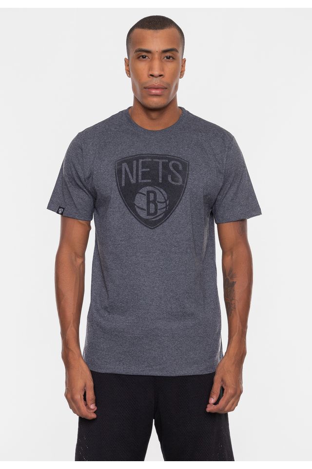 Camiseta-NBA-Velvet-Logo-Brooklyn-Nets-Grafite-Mescla