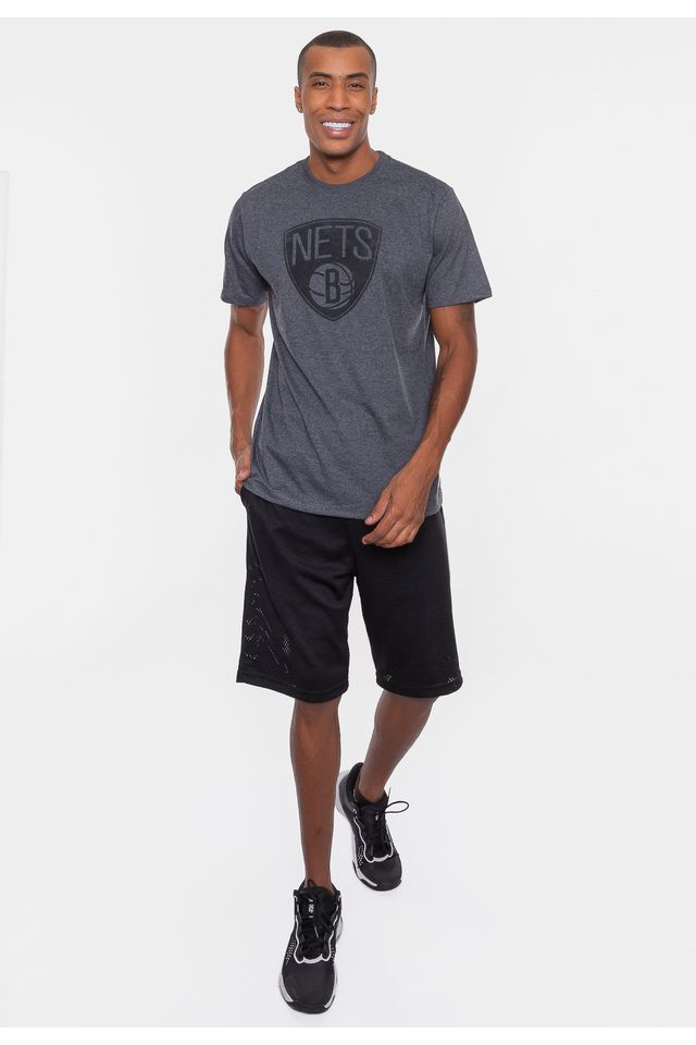 Camiseta-NBA-Velvet-Logo-Brooklyn-Nets-Grafite-Mescla