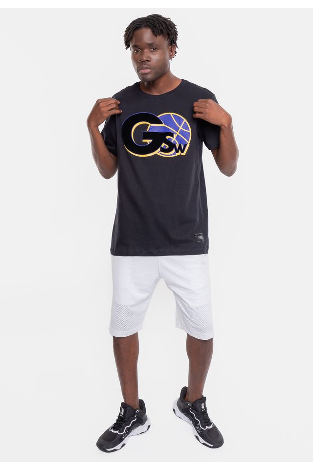 Camiseta-NBA-Floco-Golden-Stante-Warriors-Preta
