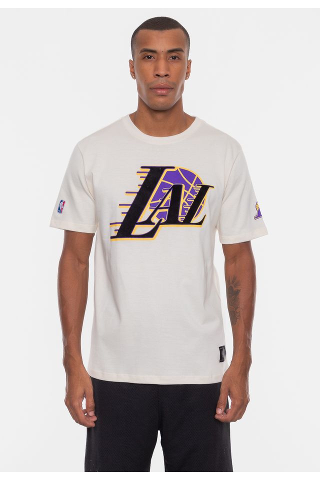 Camiseta-NBA-Floco-Los-Angeles-Lakers-Off-White