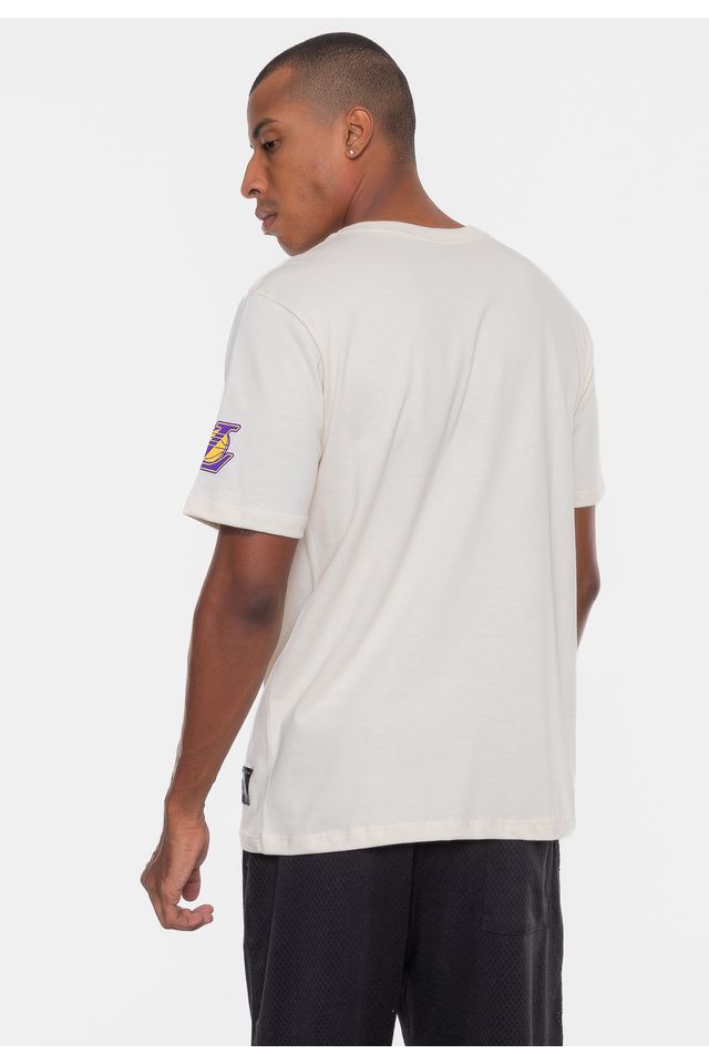 Camiseta-NBA-Floco-Los-Angeles-Lakers-Off-White