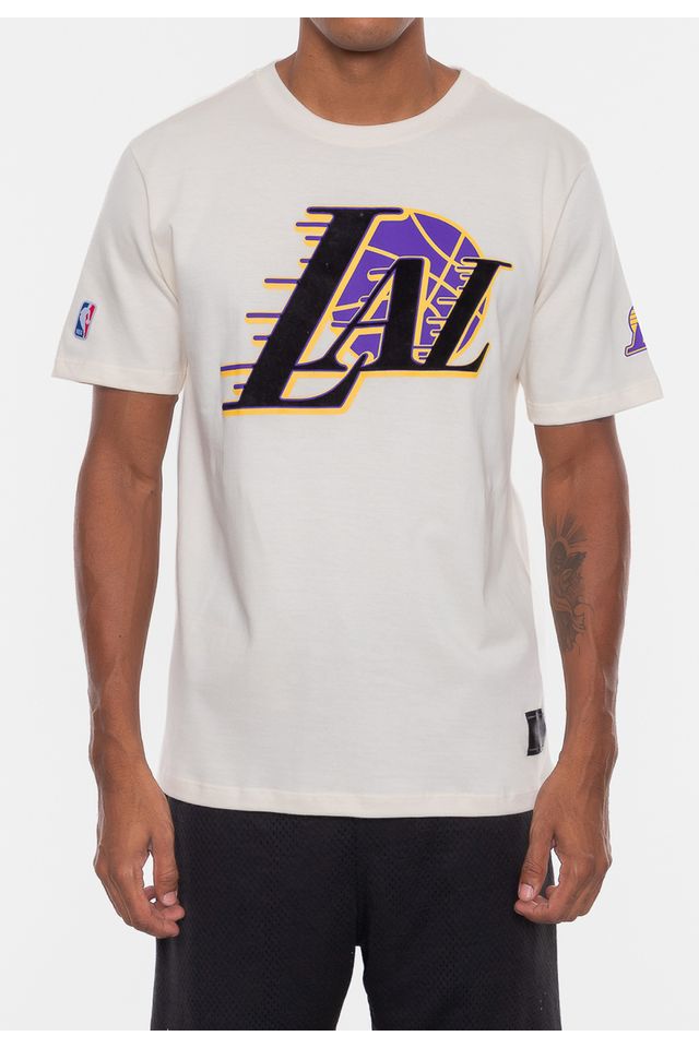 Camiseta-NBA-Floco-Los-Angeles-Lakers-Off-White