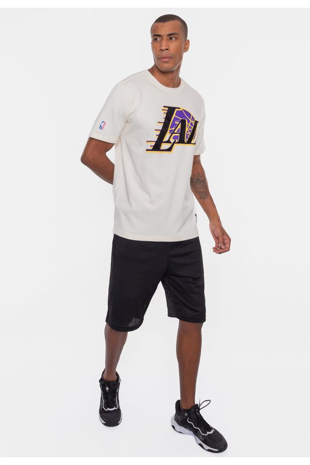 Camiseta-NBA-Floco-Los-Angeles-Lakers-Off-White