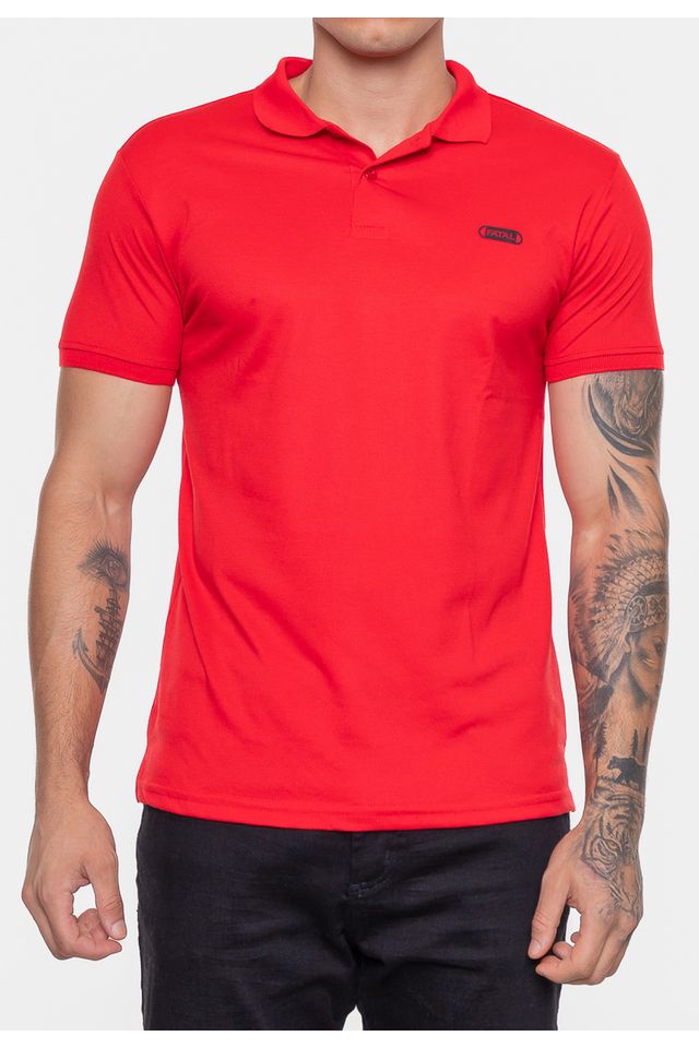 Camisa-Polo-Fatal-Piquet-Mesh-Vermelha