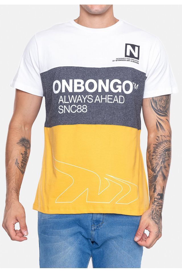 Camiseta-Onbongo-Blocks-Amarela-Mostarda