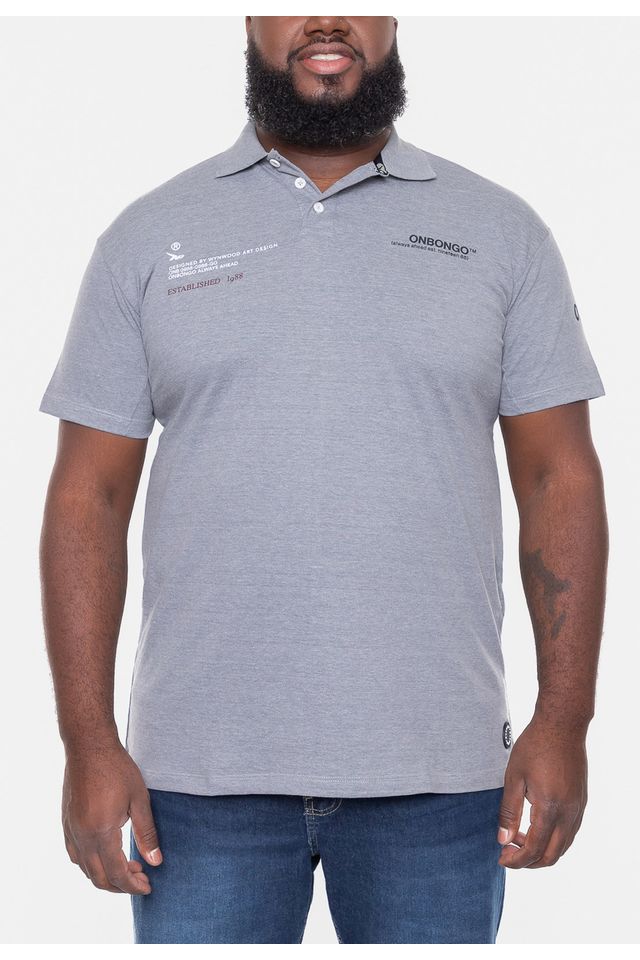 Camisa-Polo-Onbongo-Plus-Size-Piquet-Field-Cinza-Mescla