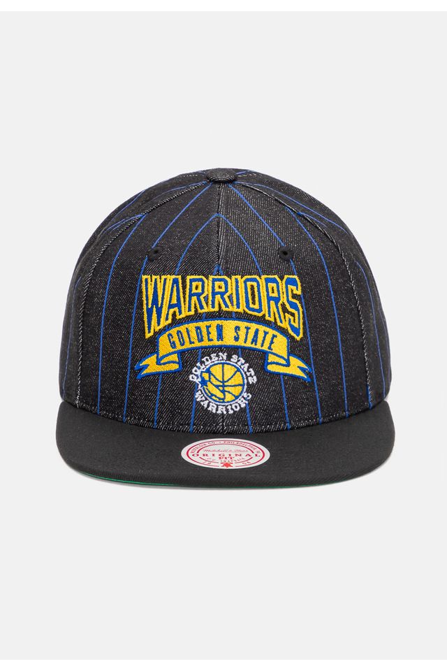 Bone-Mitchell---Ness-NBA-Dem-Stripes-Golden-State-Warriors-Preto Bone-Mitchell---Ness-NBA-Dem-Stripes-Golden-State-Warriors-Preto