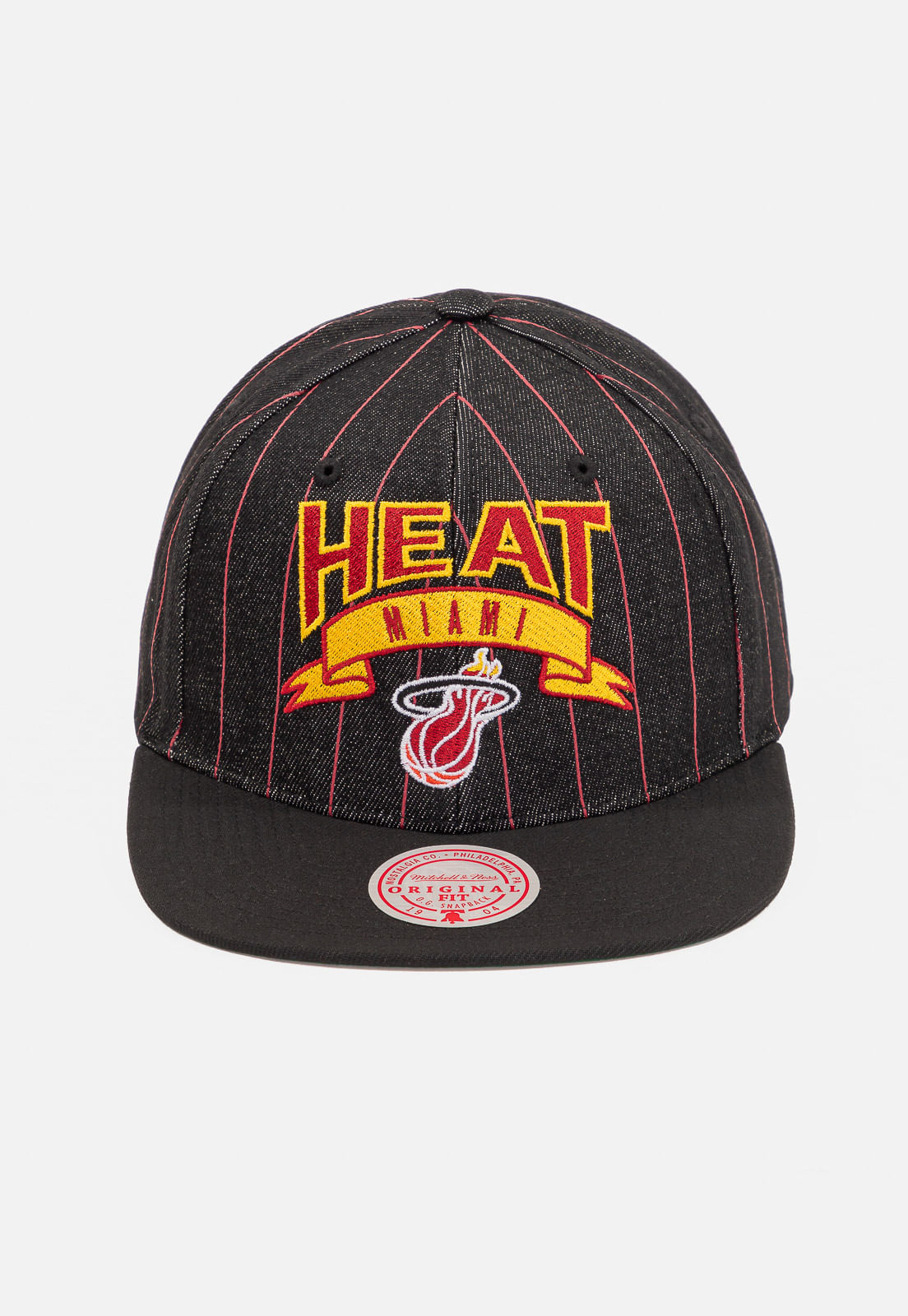 Boné Mitchell & Ness NBA Dem Stripes Miami Heat Preto - Urbane