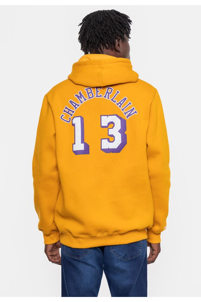 Moletom-Mitchell---Ness-Masculino-Chamberlain-Los-Angeles-Lakers-Mostarda