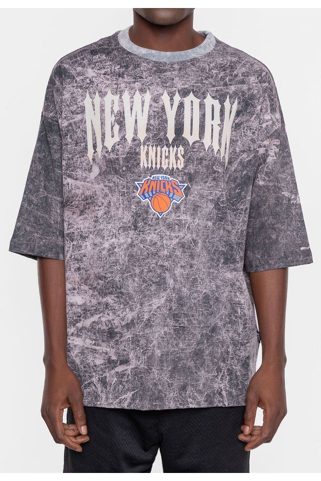 Camiseta-NBA-Oversized-Masculina-Gothic-Team-New-York-Knicks-Preta