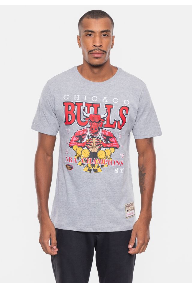 Camiseta-Mitchell---Ness-NBA-Finals-Chicago-Bulls-Cinza-Mescla Camiseta-Mitchell---Ness-NBA-Finals-Chicago-Bulls-Cinza-Mescla