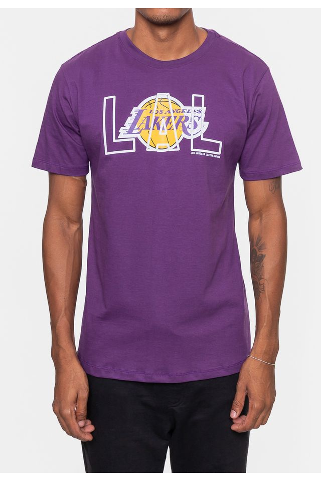 Camiseta-NBA-Masculina-City-2-City-Los-Angeles-Lakers-Roxa-Escuro