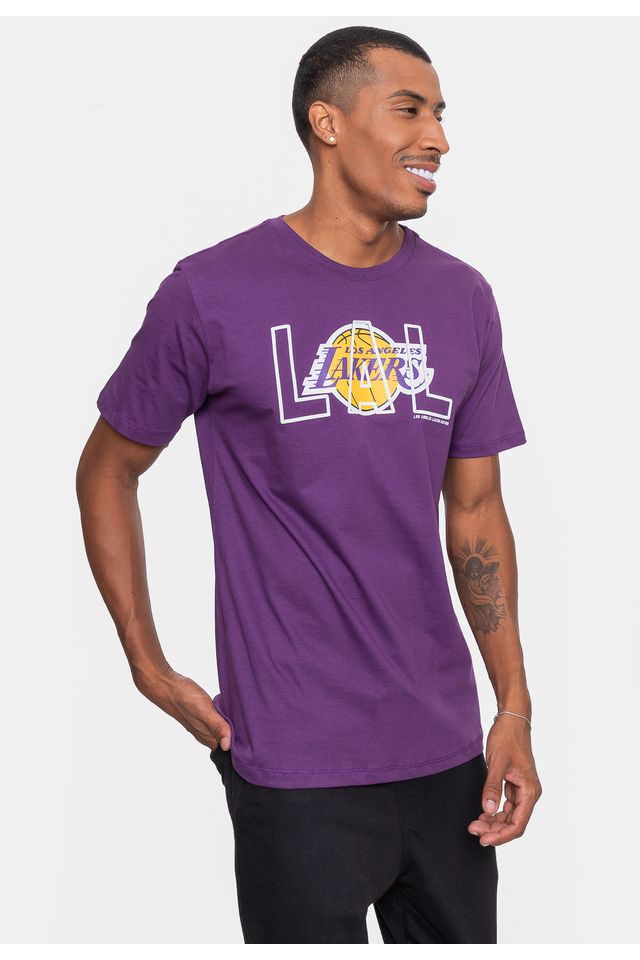 Camiseta-NBA-Masculina-City-2-City-Los-Angeles-Lakers-Roxa-Escuro
