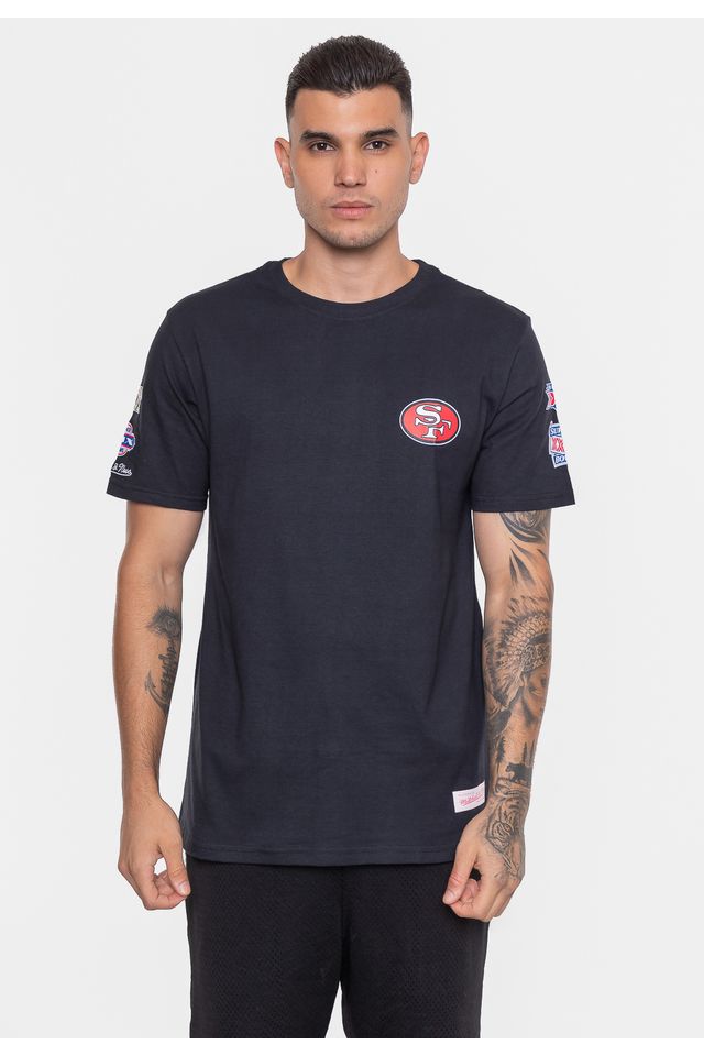 Camiseta-Mitchell---Ness-Masculina-NFL-Superbowl-Champ-San-Francisco-49ERS-Preta