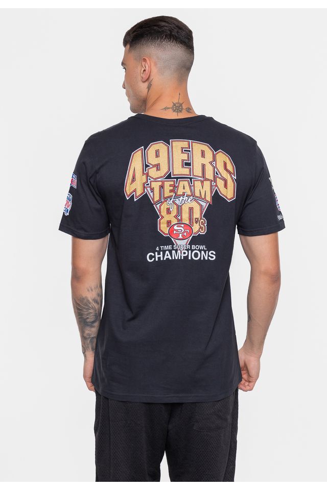 Camiseta-Mitchell---Ness-Masculina-NFL-Superbowl-Champ-San-Francisco-49ERS-Preta