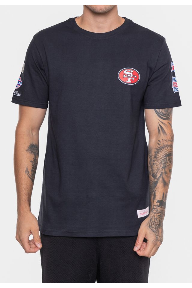 Camiseta-Mitchell---Ness-Masculina-NFL-Superbowl-Champ-San-Francisco-49ERS-Preta