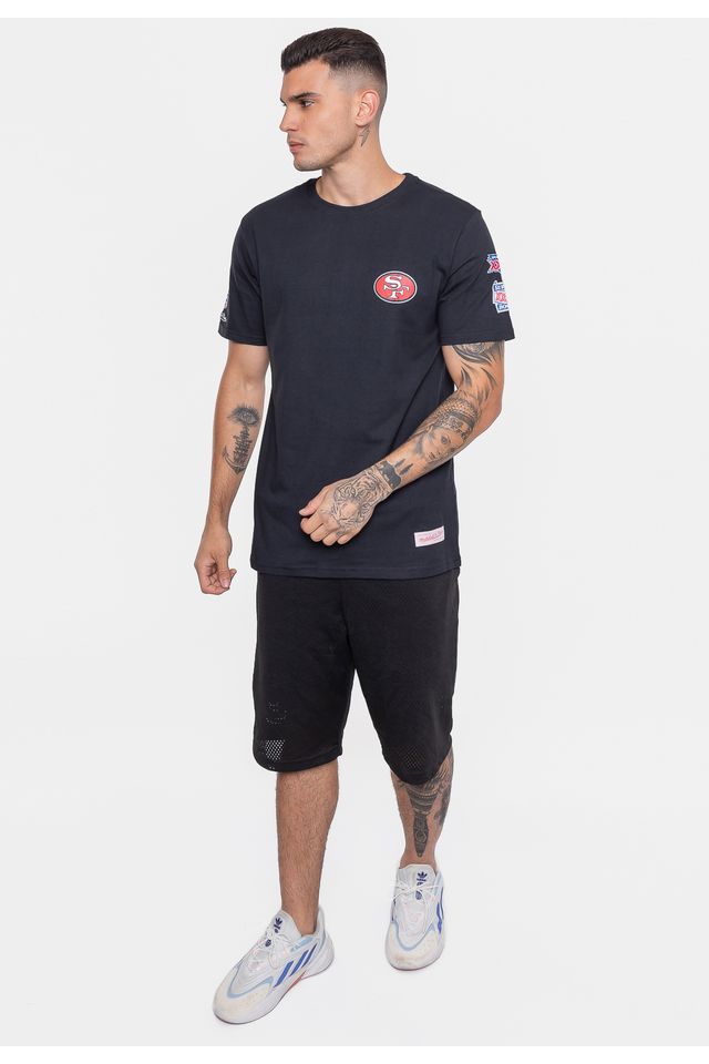 Camiseta-Mitchell---Ness-Masculina-NFL-Superbowl-Champ-San-Francisco-49ERS-Preta