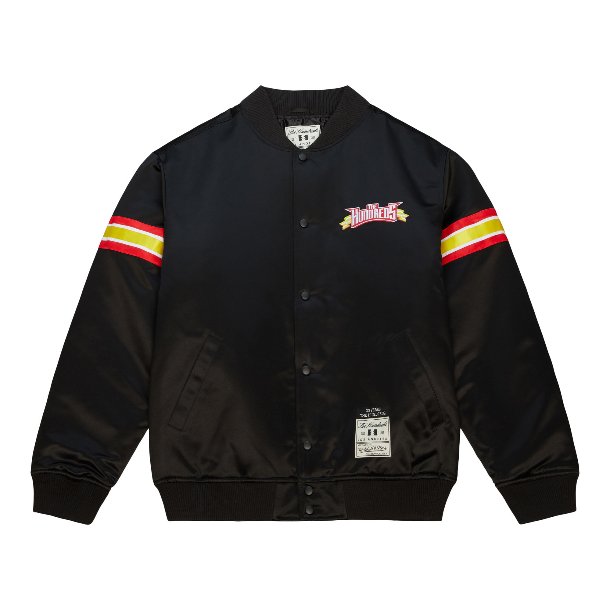 Jaqueta Mitchell & Ness The Hundreds Satin Jacket Preta - OnbongoBr