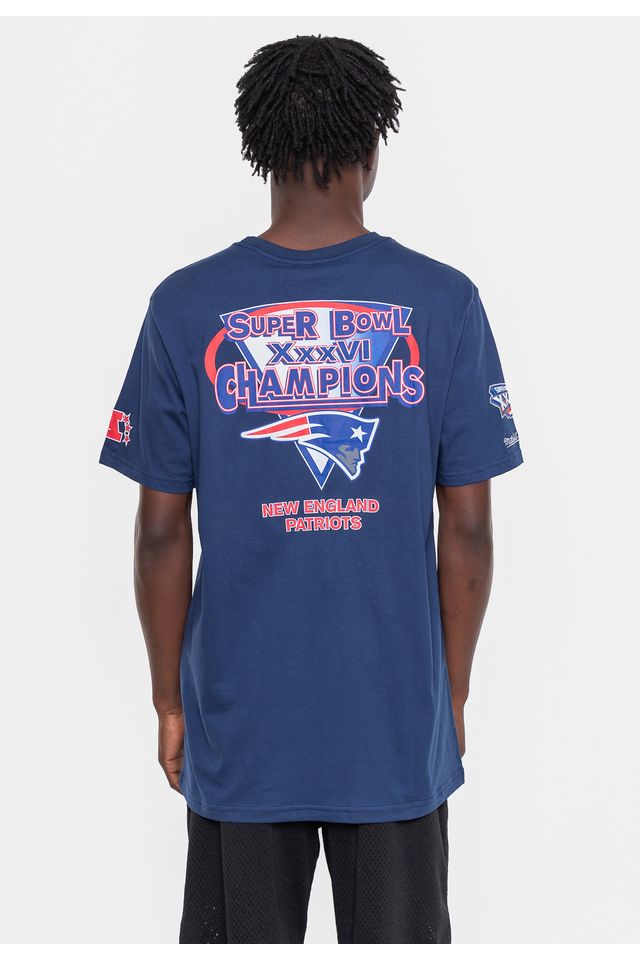 Camiseta-Mitchell---Ness-Masculina-NFL-Superbowl-Champ-New-England-Patriots-Azul-Marinho