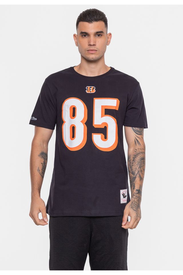 Camiseta-Mitchell---Ness-NFL-Cincinnatti-Bengals-Chad-Johnson-Preta Camiseta-Mitchell---Ness-NFL-Cincinnatti-Bengals-Chad-Johnson-Preta