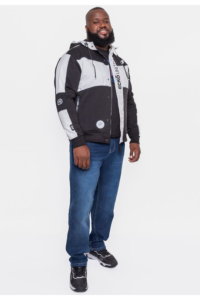 Ecko Moletom Aberto Preto Casaco Ecko Unltd Moletom Canguru Aberto