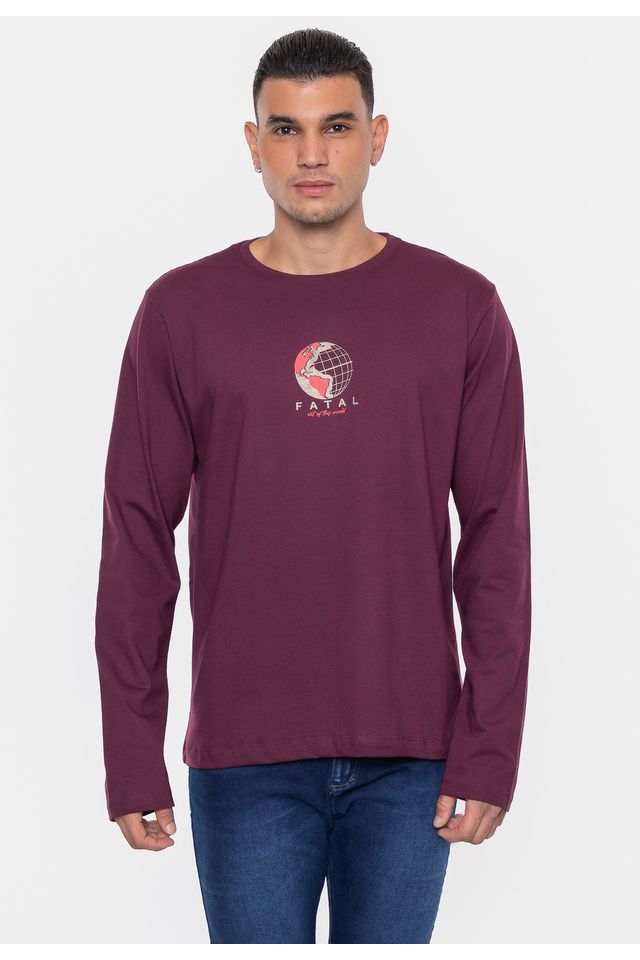 Camiseta-Fatal-Estampada-Out-Vinho Camiseta-Fatal-Estampada-Out-Vinho