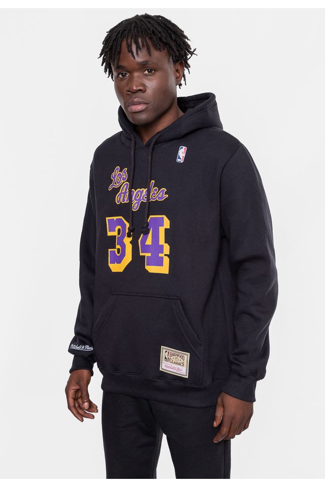 Moletom-Mitchell---Ness-NBA-Masculino-Shaquille-O-Neal-Los-Angeles-Lakers-Preto