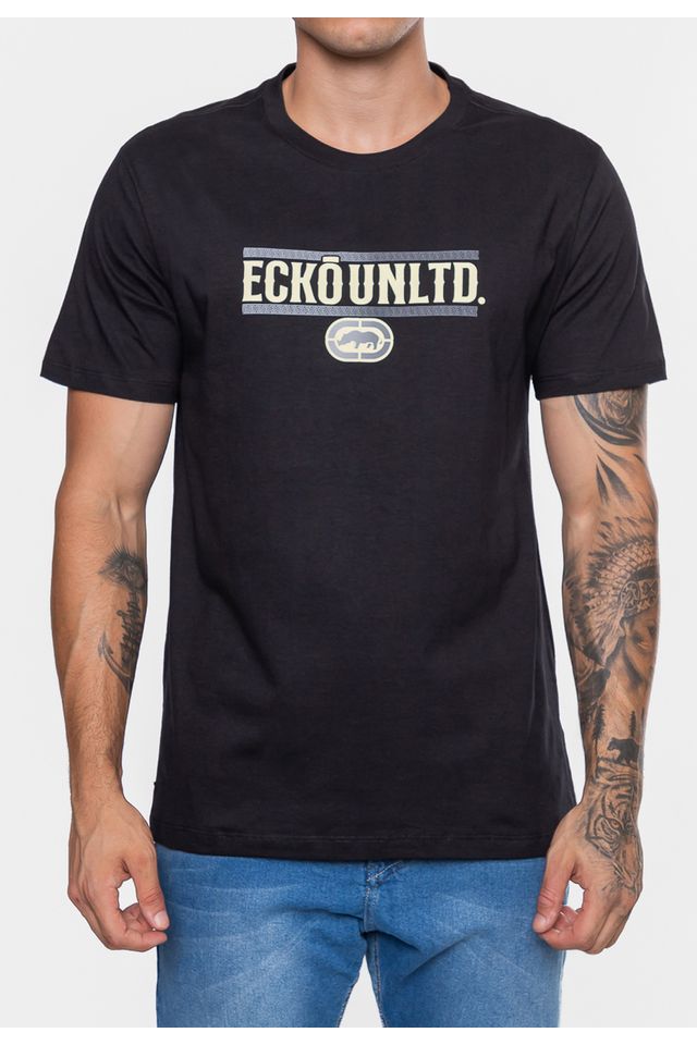 Camiseta-Ecko-Masculina-Vintage-Logo-Preta