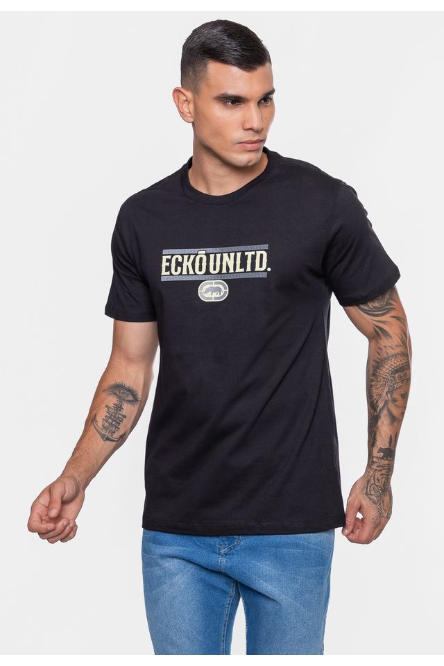 Camiseta-Ecko-Masculina-Vintage-Logo-Preta