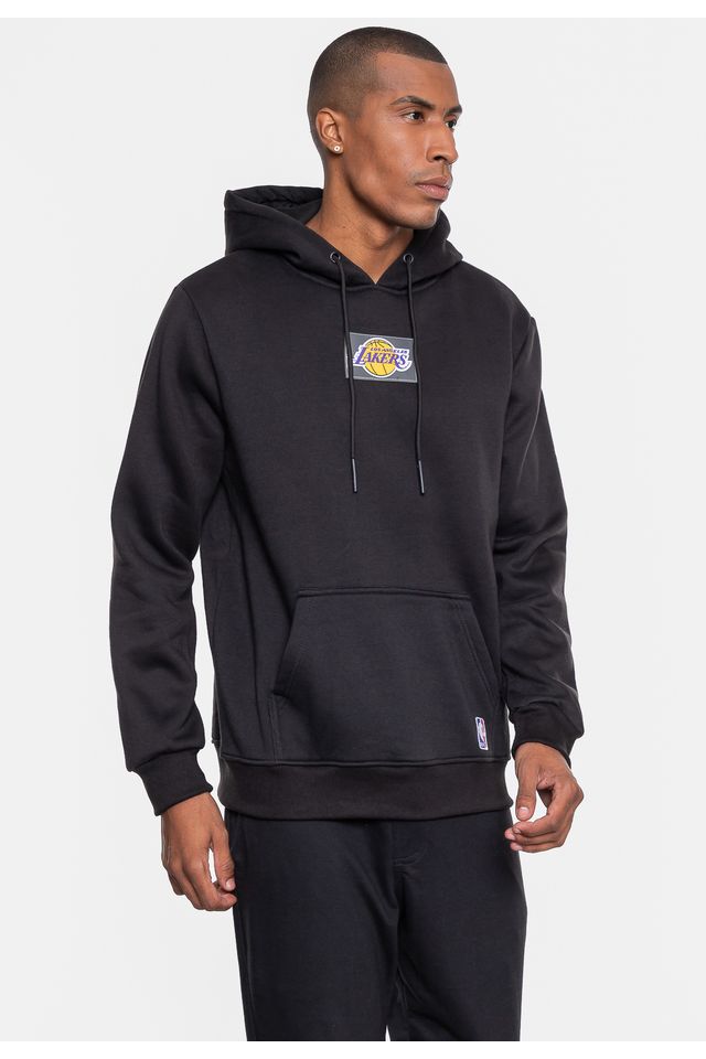 Moletom NBA Masculino Fechado Los Angeles Lakers Preto Urbane