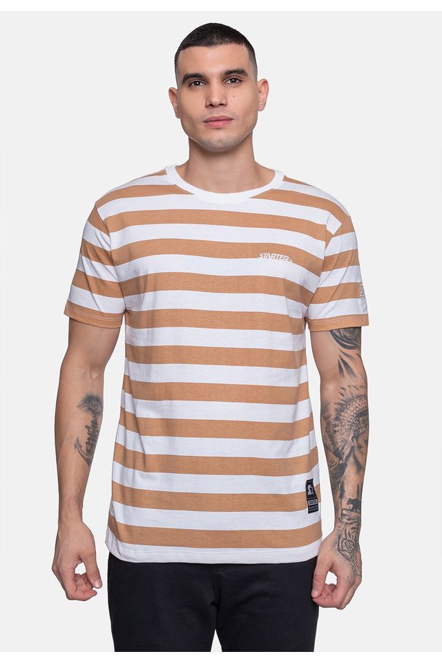 Camiseta-Starter-Bipack-Strip-Cinza-e-Marrom