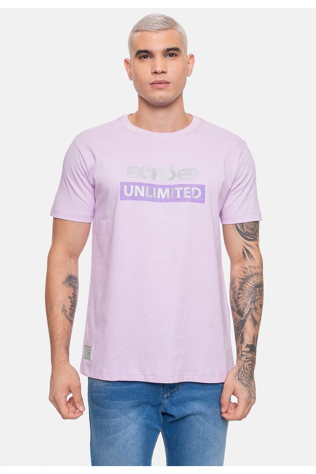 Camiseta-Ecko-Masculina-Flat-Rhino-Lilas-Gentle Camiseta-Ecko-Masculina-Flat-Rhino-Lilas-Gentle