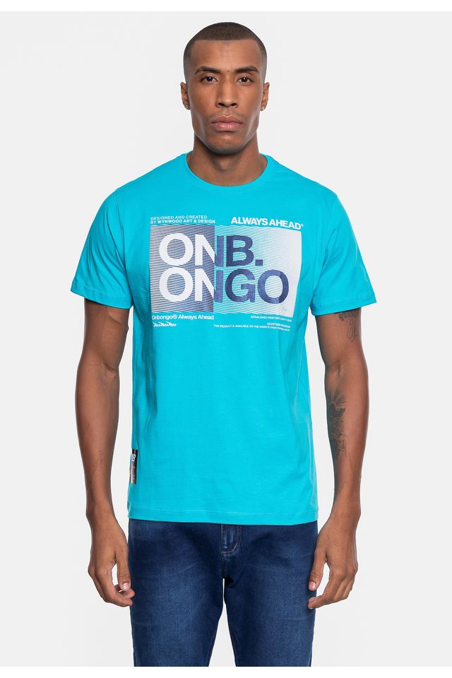 Camiseta-Onbongo-Masculina-Azul-Turquesa Camiseta-Onbongo-Masculina-Azul-Turquesa