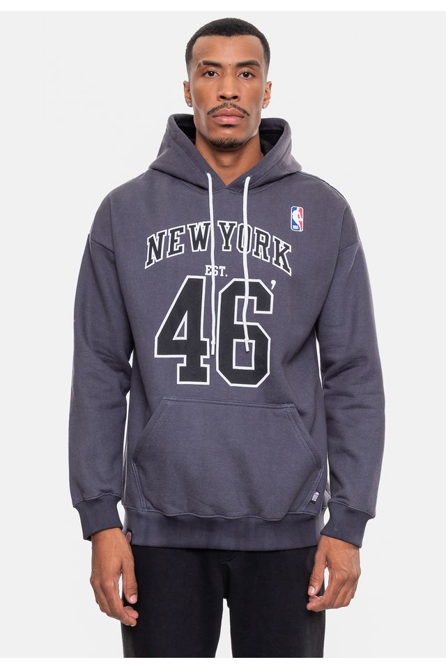 Moletom-NBA-Masculino-Marblend-New-York-Knicks-Preto