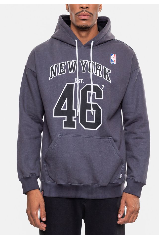 Moletom-NBA-Masculino-Marblend-New-York-Knicks-Preto