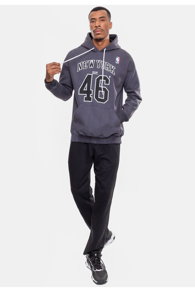 Moletom-NBA-Masculino-Marblend-New-York-Knicks-Preto