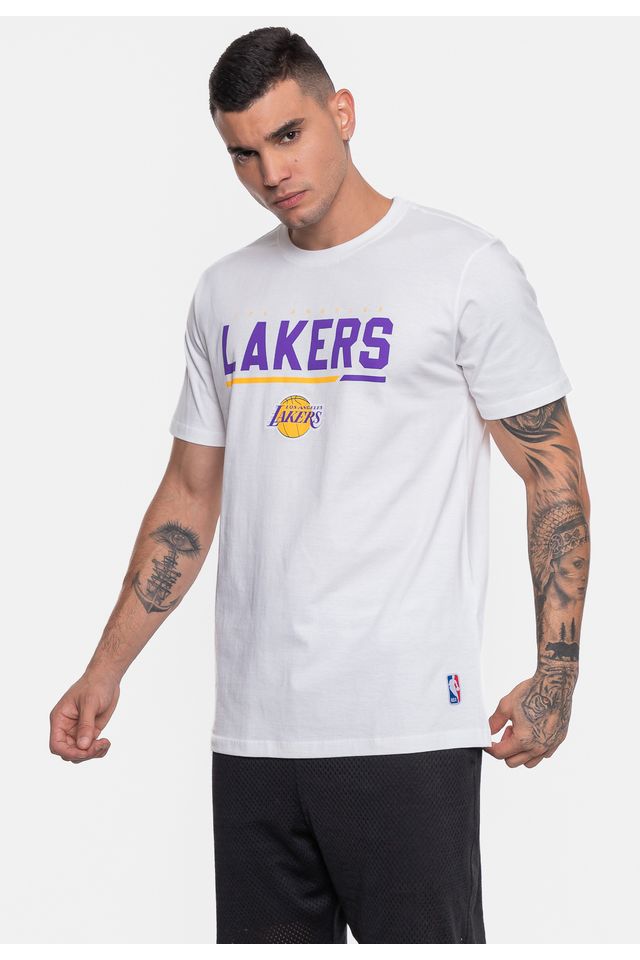 Camiseta-NBA-Masculina-Wordname-Los-Angeles-Lakers-Off-White