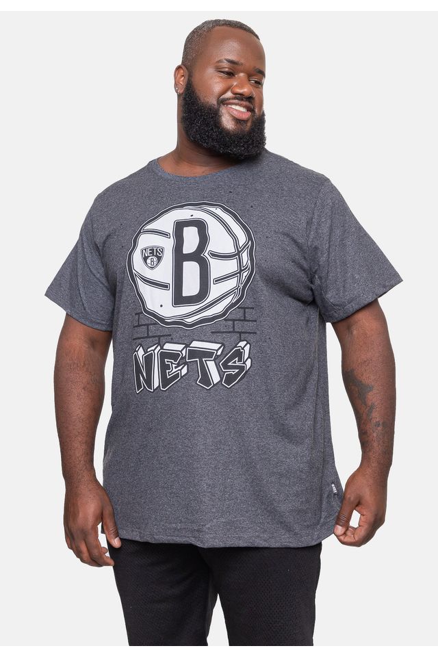 Camiseta-NBA-Plus-Size-Top-Scorer-Brooklyn-Nets-Preta-Mescla