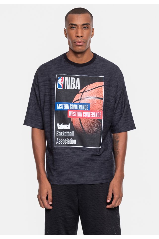 Camiseta-NBA-Masculina-Oversized-Cover-Preta