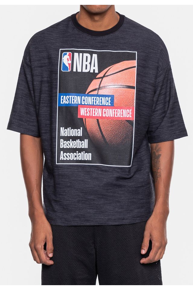 Camiseta-NBA-Masculina-Oversized-Cover-Preta
