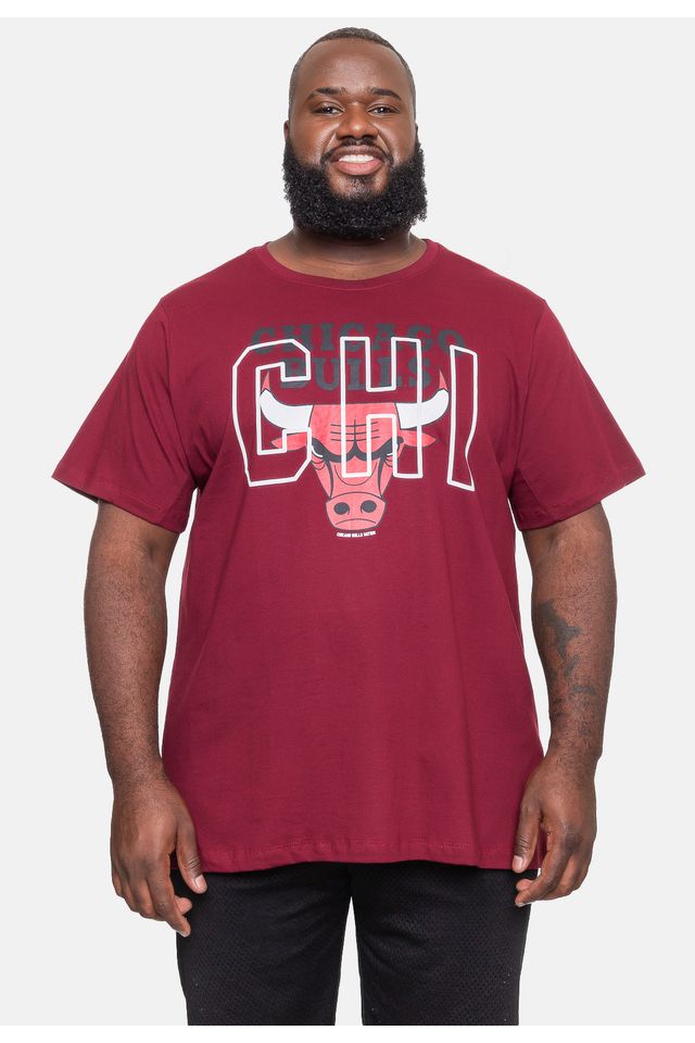 Camiseta-NBA-Plus-Size-City2City-Chicago-Bulls-Bordo-Rustico