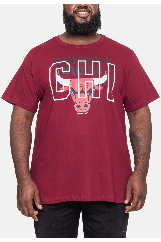 Camiseta-NBA-Plus-Size-City2City-Chicago-Bulls-Bordo-Rustico