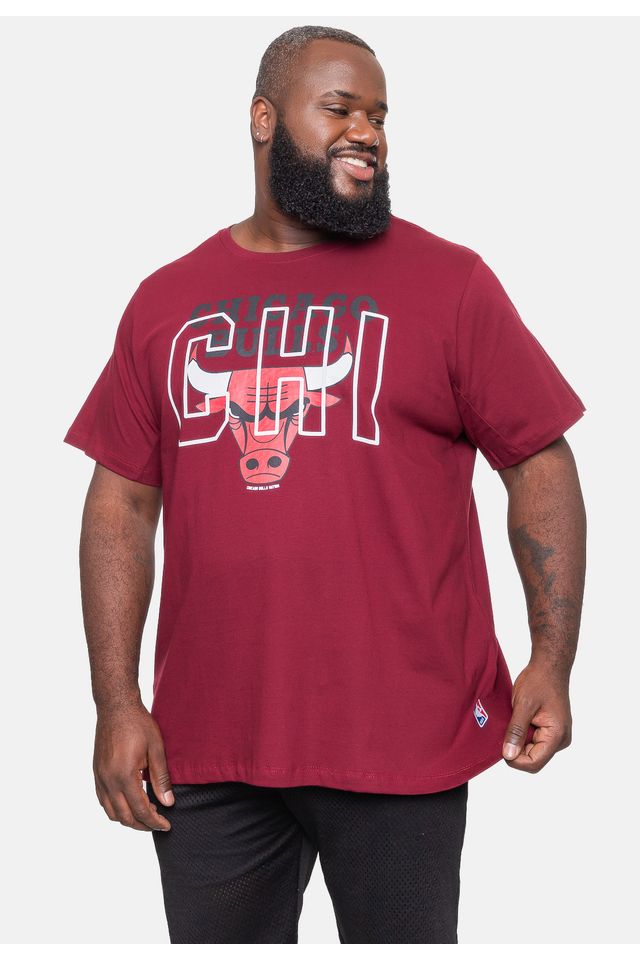 Camiseta-NBA-Plus-Size-City2City-Chicago-Bulls-Bordo-Rustico
