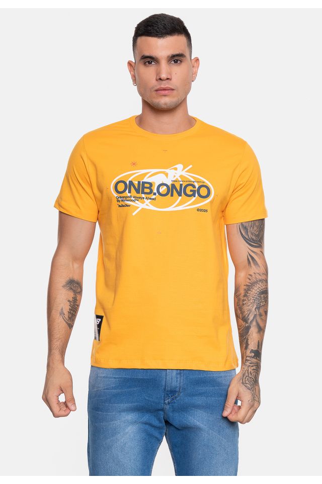 Camiseta-Onbongo-Masculina-Estampada-Mostarda