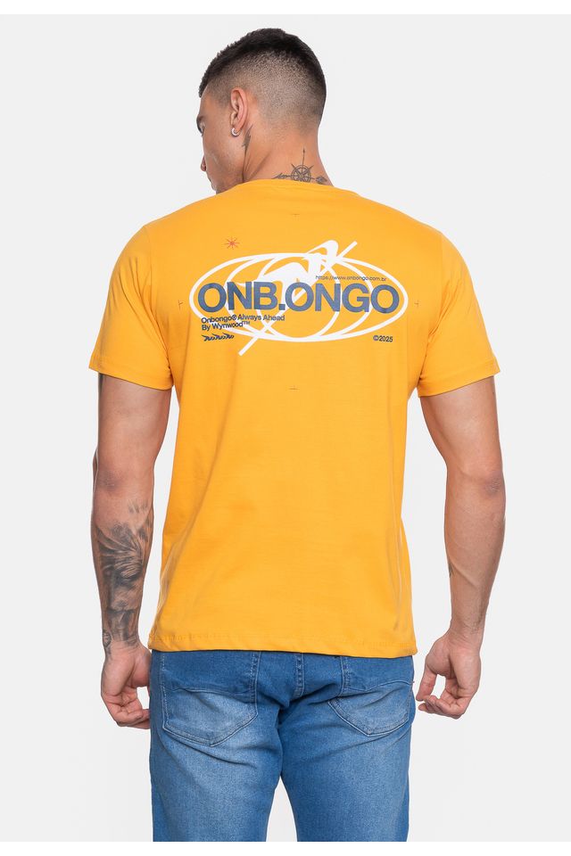 Camiseta-Onbongo-Masculina-Estampada-Mostarda
