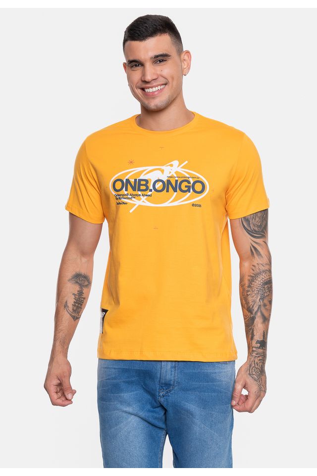 Camiseta-Onbongo-Masculina-Estampada-Mostarda
