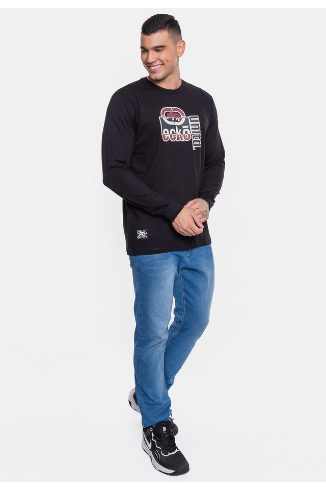 Camiseta-Ecko-Masculina-Manga-Longa-Fashion-Basic-Corre-Preta