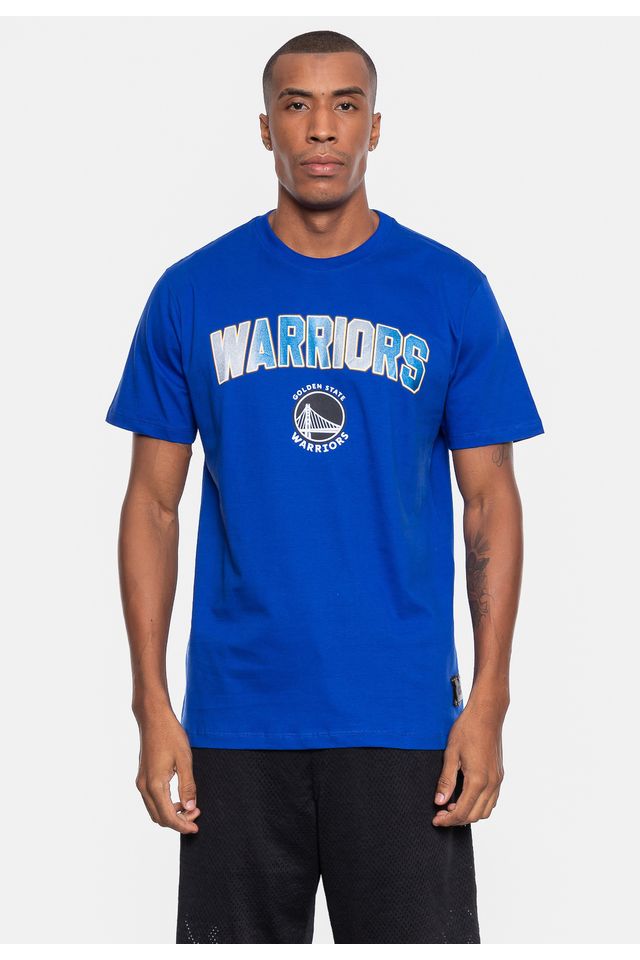 Camiseta-NBA-Masculina-Metallic-Golden-State-Warriors-Azul-Royal